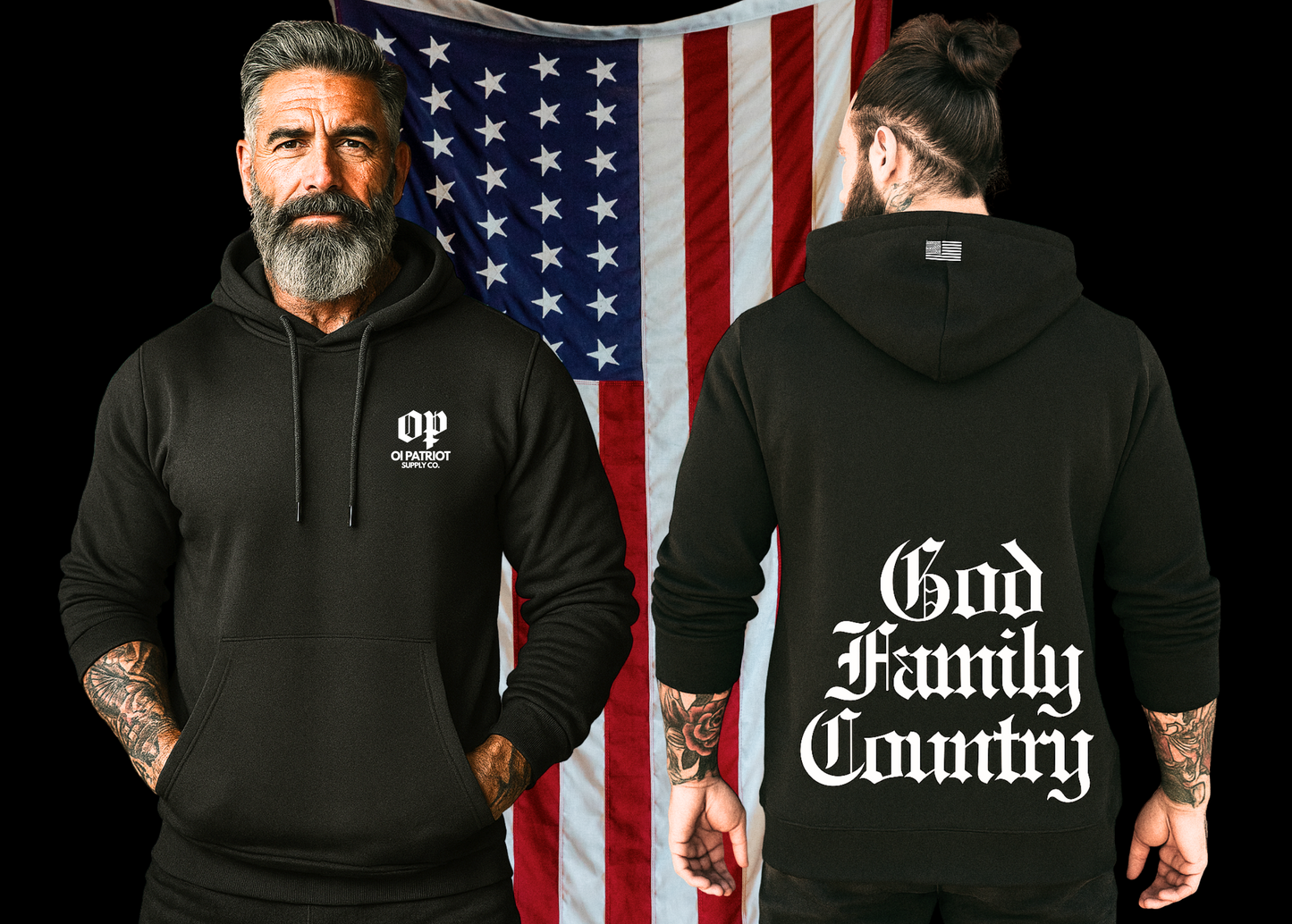 GOD, FAMILY, COUNTRY HOODIE
